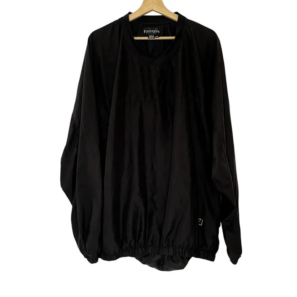 FootJoy black bomber jacket pockets men's size 2XL vintage style oversized